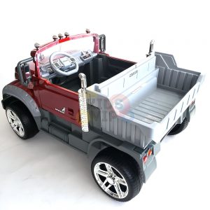 KIDSVIP 12V 2 SEATER MACK TRUCK LEATHER RUBBER WHEELS RC RED 17