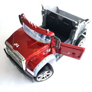 KIDSVIP 12V 2 SEATER MACK TRUCK LEATHER RUBBER WHEELS RC RED 8