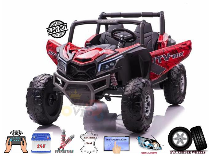 XXL 2 Seats Challenger 24V MX Buggy MP4 Edition 4×4 Kids Ride On Car/ UTV with RC, Rubber Wheels