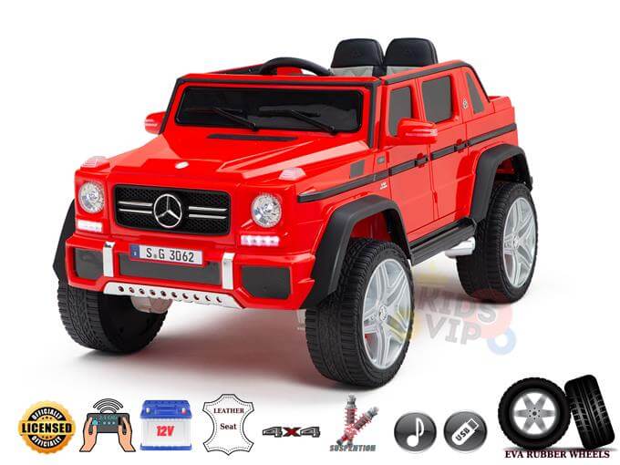 Red 4WD Mercedes Benz Maybach G650s 12V Kids and Toddlers Ride on Car with RC