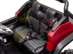 12V Mercedes Unimog Rubber Wheels Leather Seat Kids Toddlers 12V Red 1 12 2 Seater Mercedes Benz Unimog