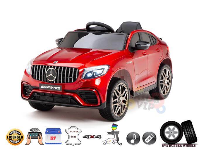 4WD Mercedes Benz GLC63 AMG 12V Kids Ride On Car with RC&Rubber Wheels